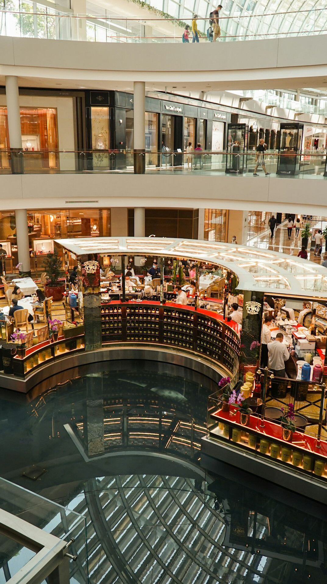 mall security guard watching crowd