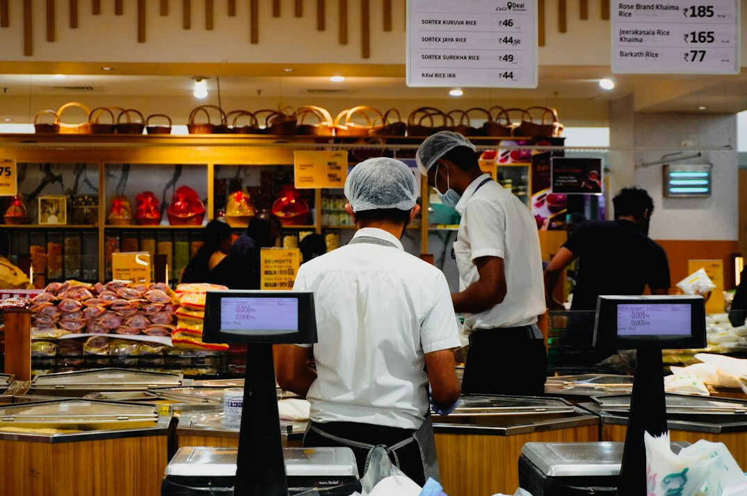 supermarket security guard watching